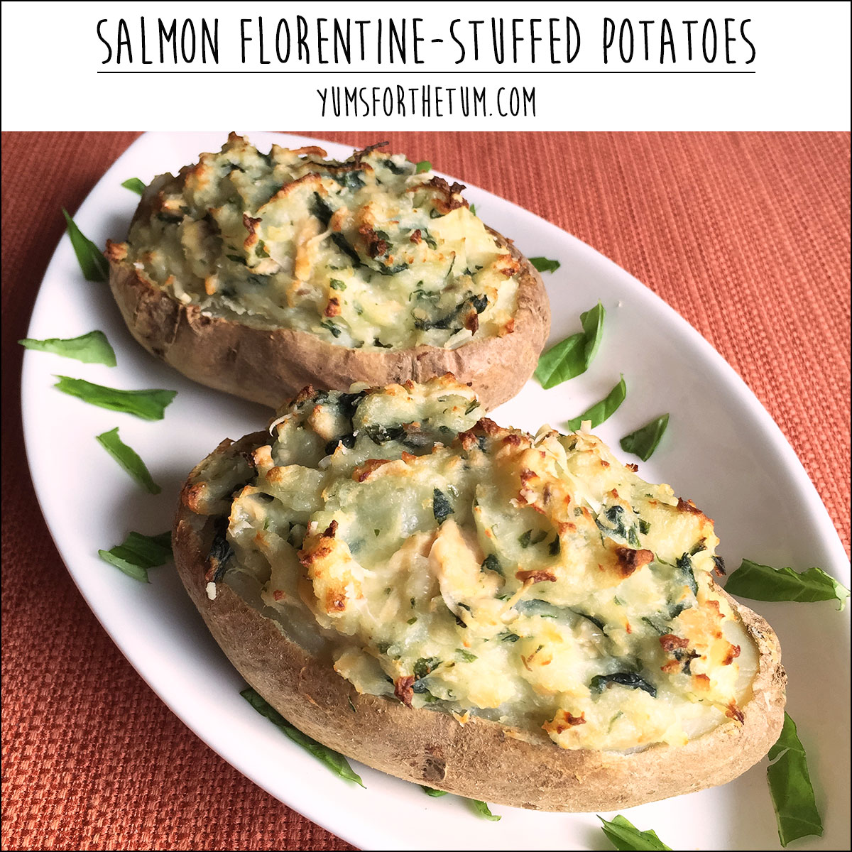 Salmon Florentine-Stuffed Potatoes