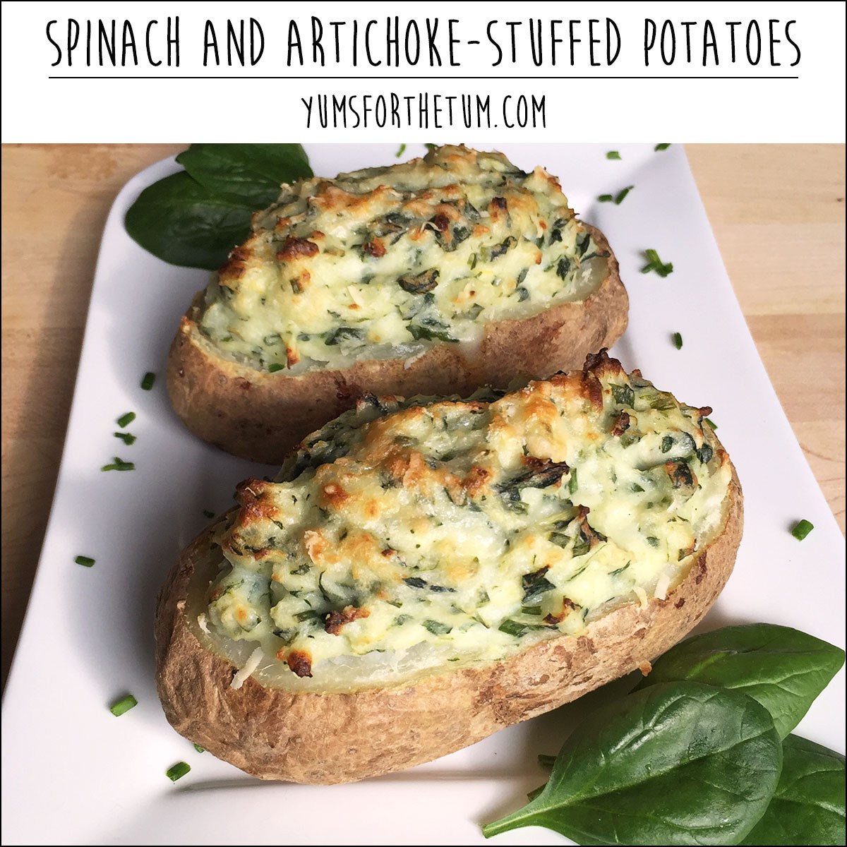 Spinach and Artichoke Stuffed Potatoes